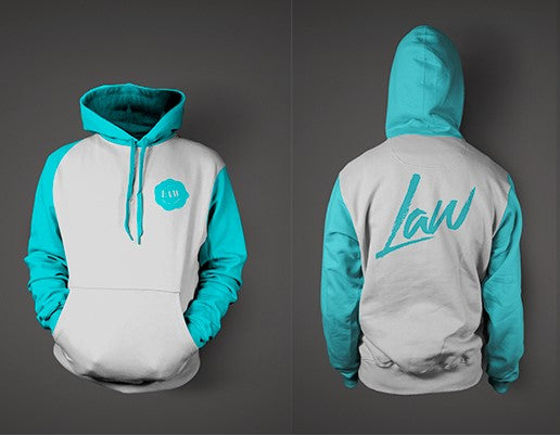 Women L.A.W Hoodie/Joggers(Teal and Grey)
